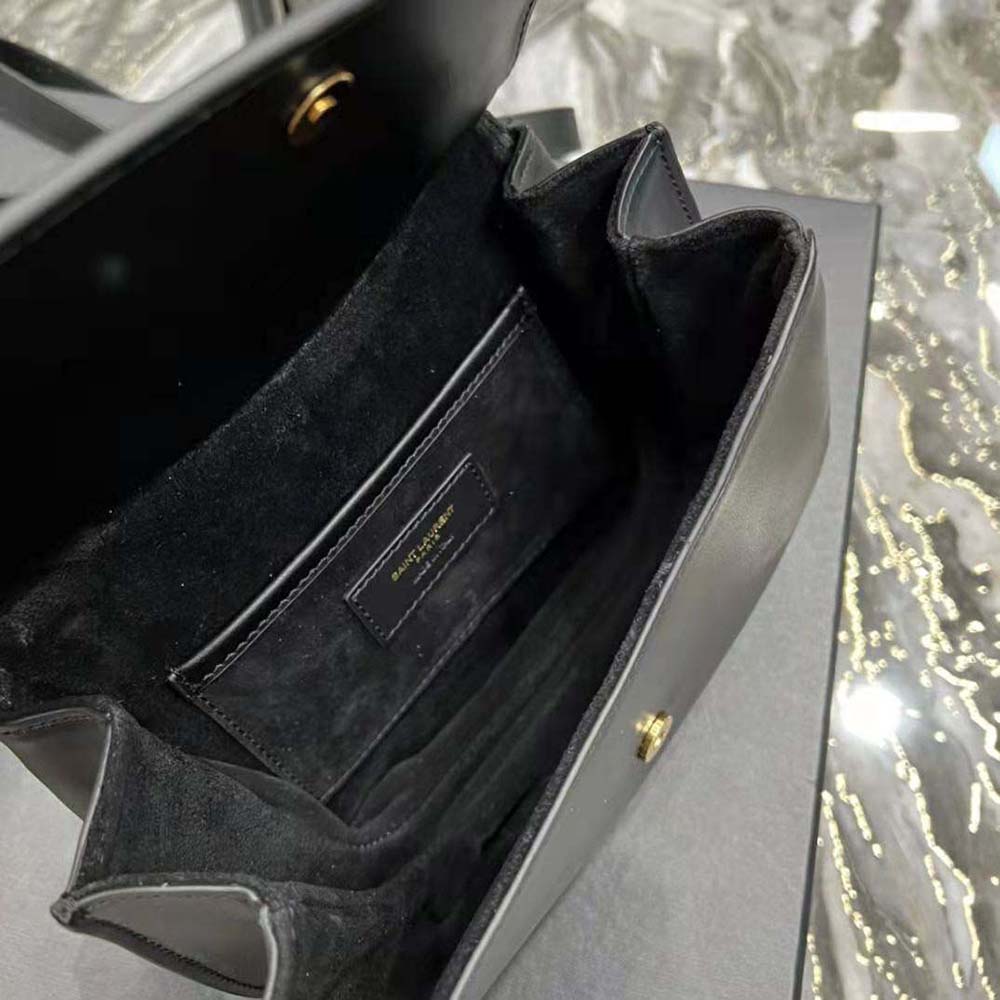 Saint Laurent YSL Women Charlie Medium Shoulder Bag in Smooth Leather-Black - image 10