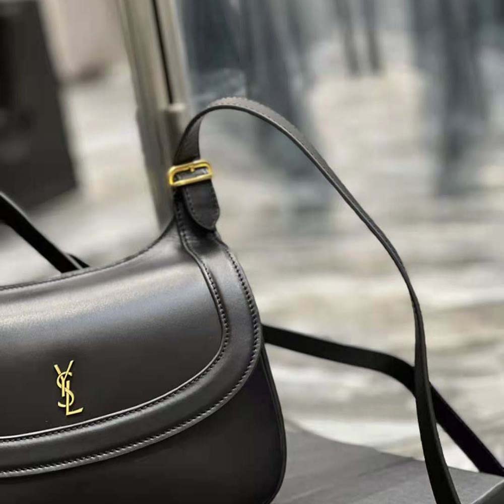 Saint Laurent YSL Women Charlie Medium Shoulder Bag in Smooth Leather-Black - image 9