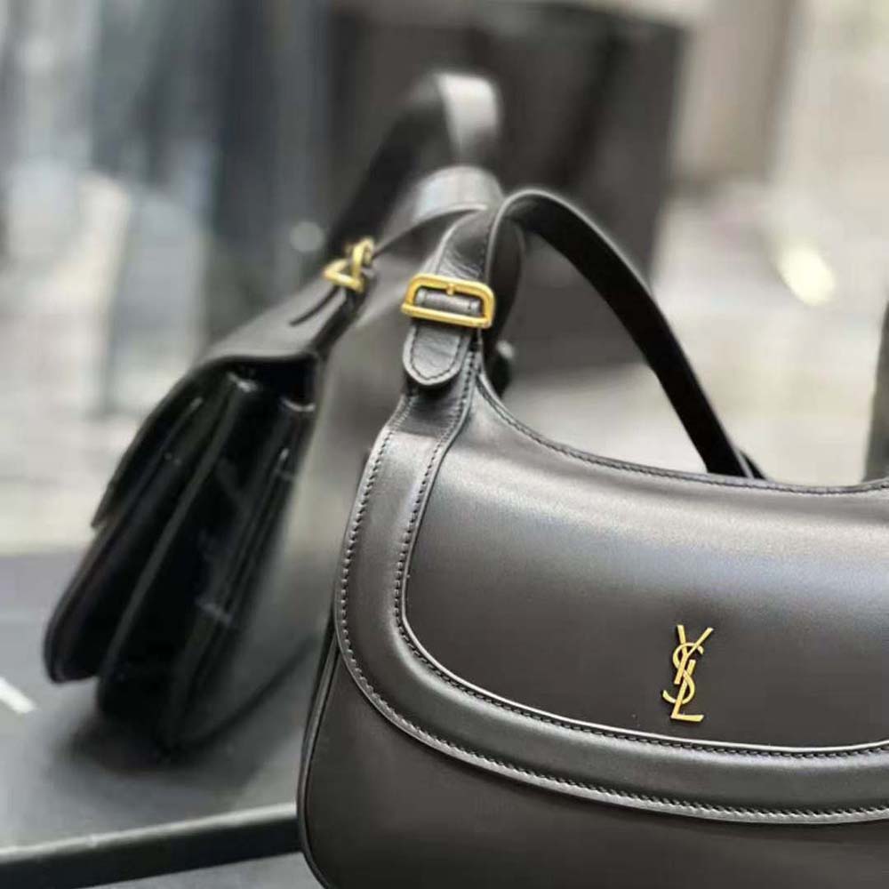 Saint Laurent YSL Women Charlie Medium Shoulder Bag in Smooth Leather-Black - image 8