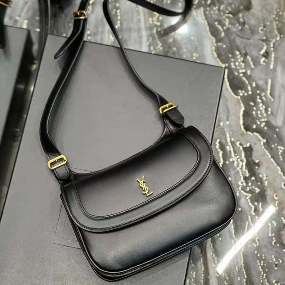 Saint Laurent YSL Women Charlie Medium Shoulder Bag in Smooth Leather-Black - image 4