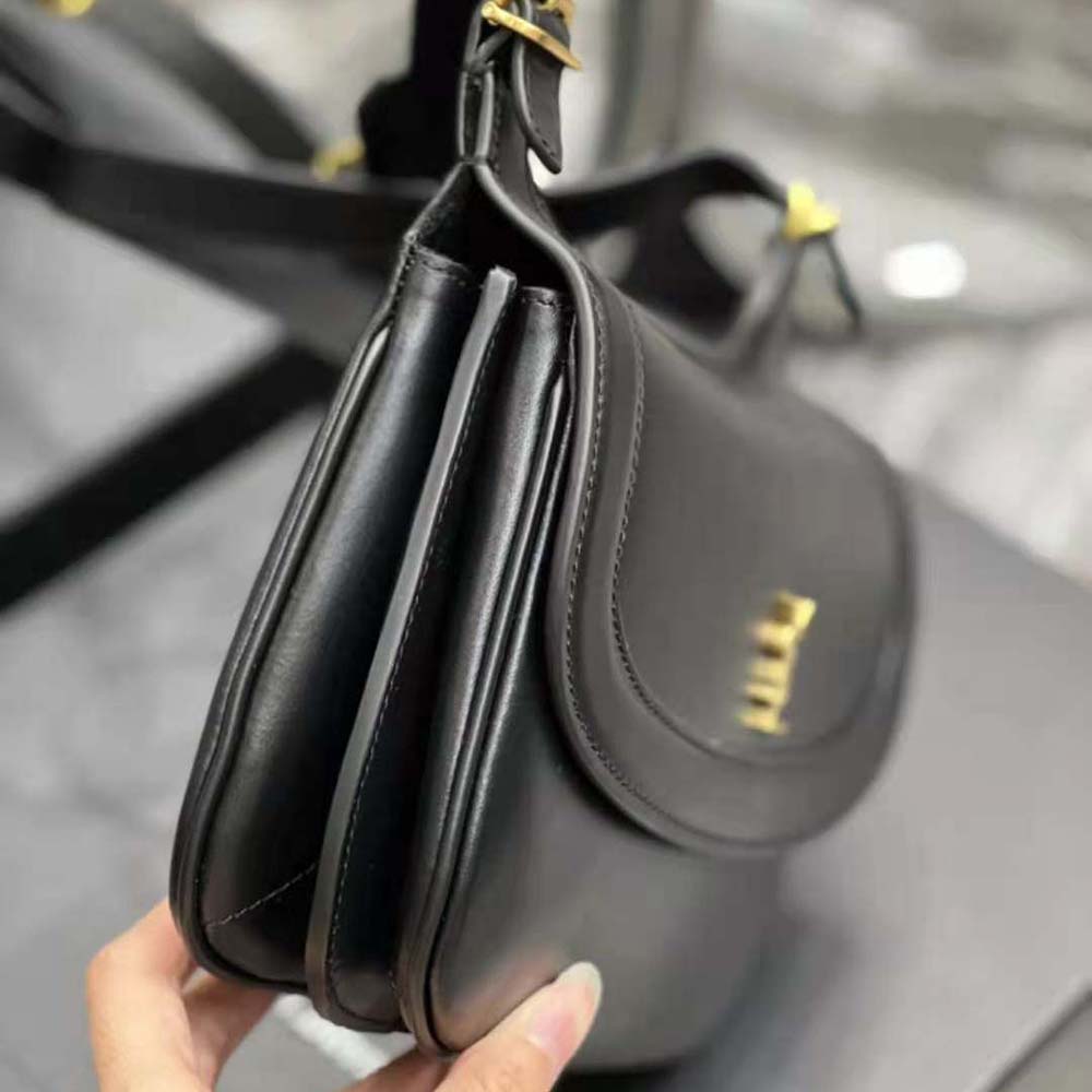 Saint Laurent YSL Women Charlie Medium Shoulder Bag in Smooth Leather-Black - image 7