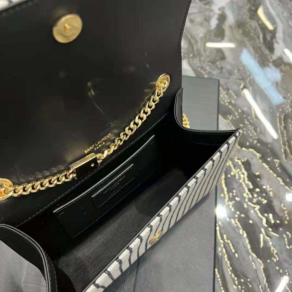 Saint Laurent YSL Women Kate Small Chain Bag in Canvas and Smooth Leather - image 10