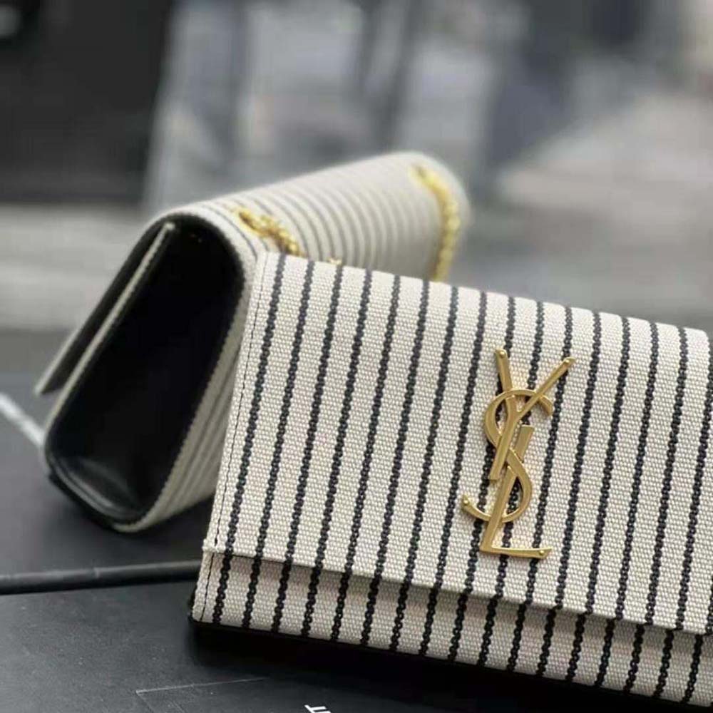 Saint Laurent YSL Women Kate Small Chain Bag in Canvas and Smooth Leather - image 8