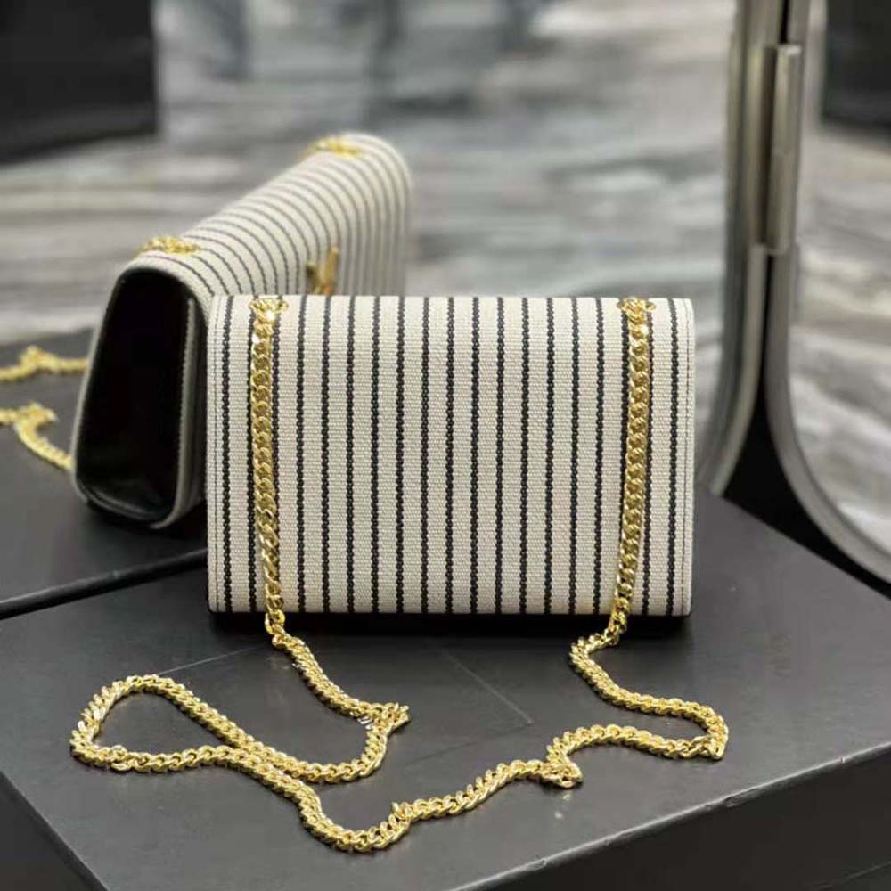 Saint Laurent YSL Women Kate Small Chain Bag in Canvas and Smooth Leather - image 6