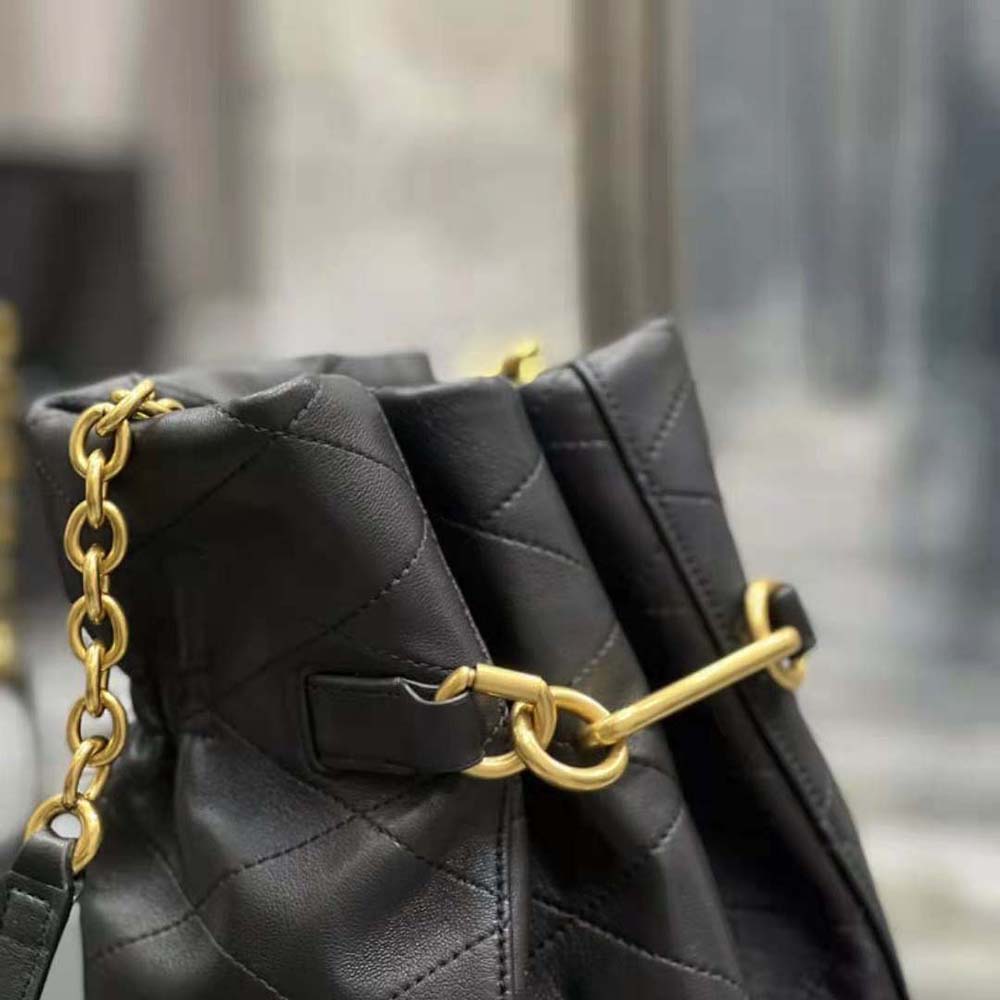 Saint Laurent YSL Women Le Maillon Hook Bucket Bag in Supple Leather-Black - image 7