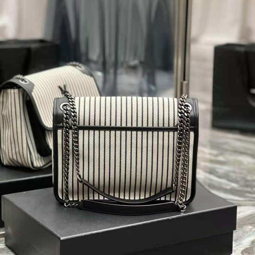 Saint Laurent YSL Women Niki Medium Chain Bag in Canvas-Black - image 6