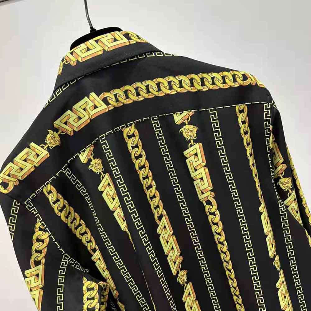 Versace Women Chain Pinstripe Shirt Features a Classic Silhouette-Black - image 6