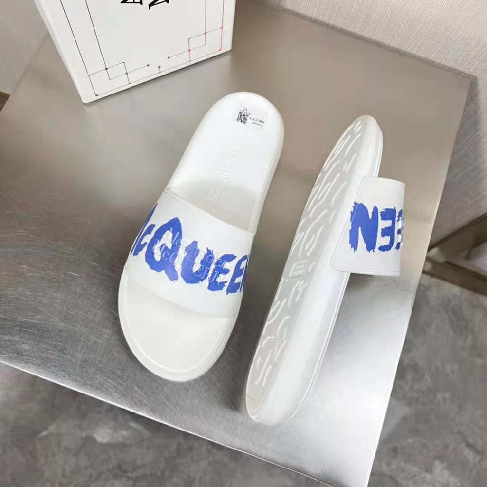 Alexander Mcqueen Unisex Mcqueen Graffiti Rubber Pool Slide in White - image 6