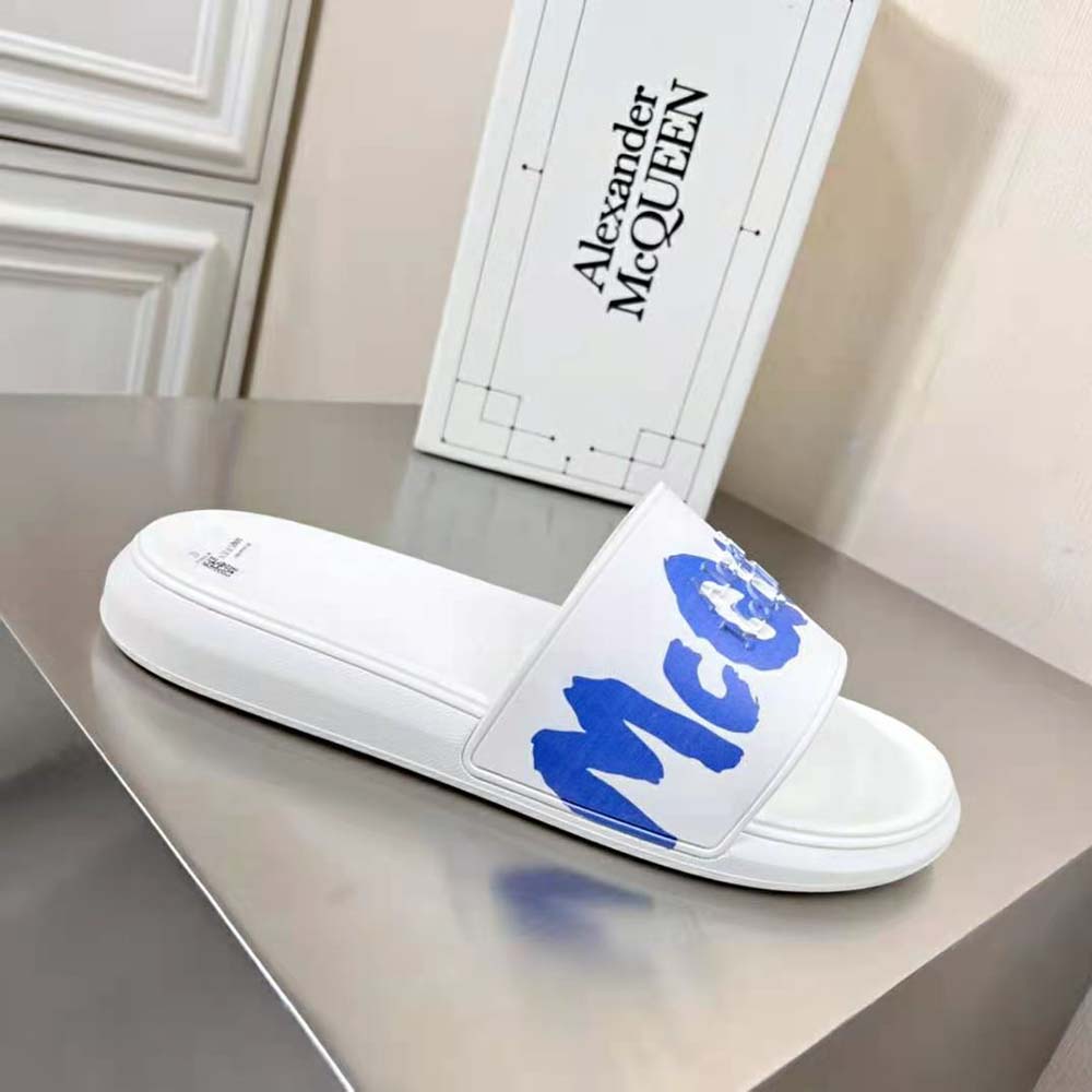 Alexander Mcqueen Unisex Mcqueen Graffiti Rubber Pool Slide in White - image 5