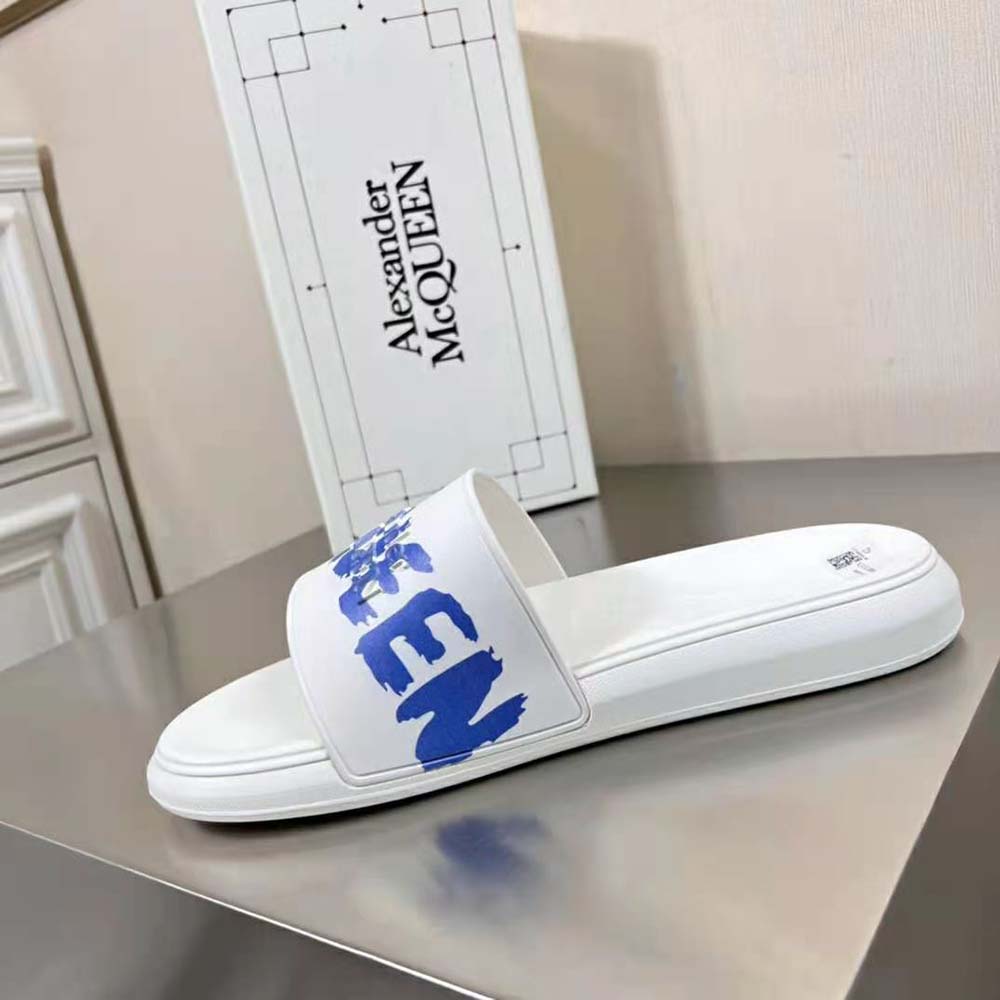 Alexander Mcqueen Unisex Mcqueen Graffiti Rubber Pool Slide in White - image 4