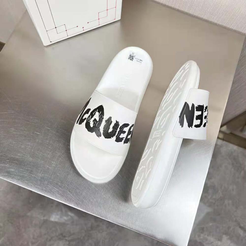Alexander Mcqueen Unisex Oversized Rubber Slide in White/Black - image 6