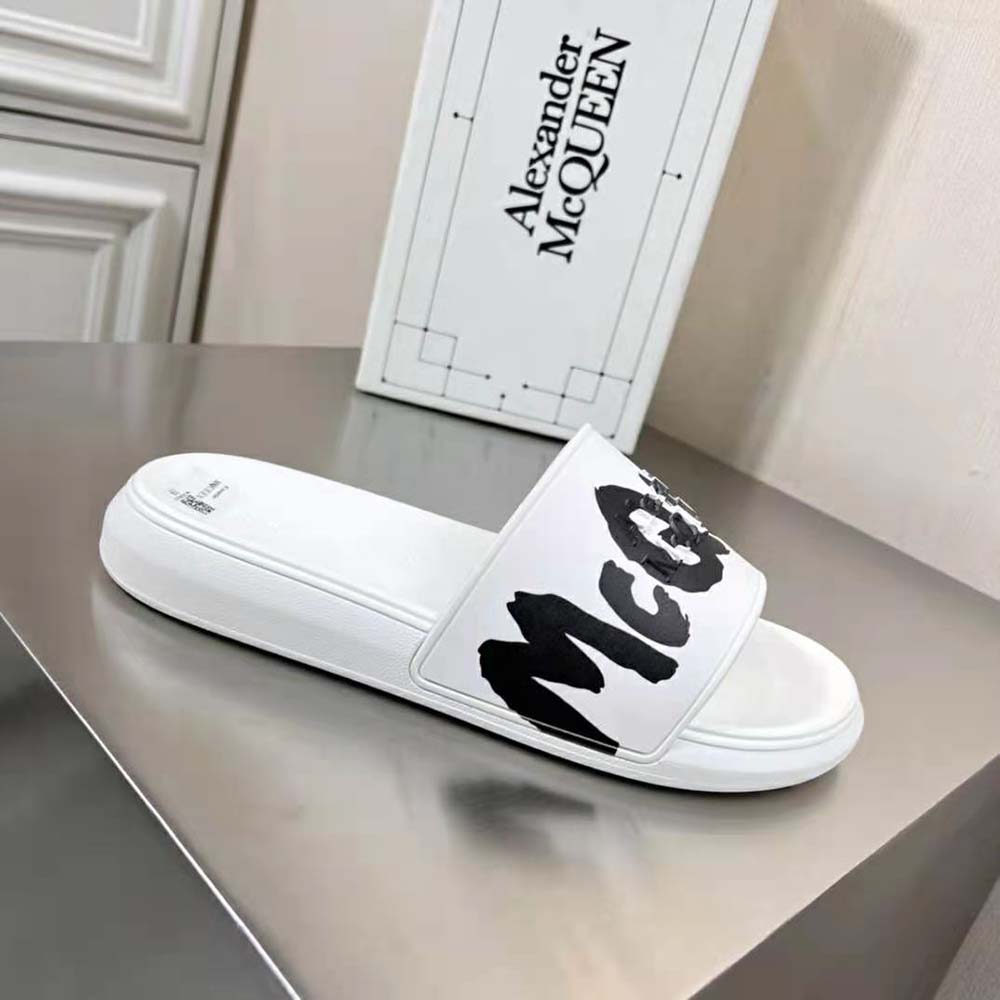Alexander Mcqueen Unisex Oversized Rubber Slide in White/Black - image 5