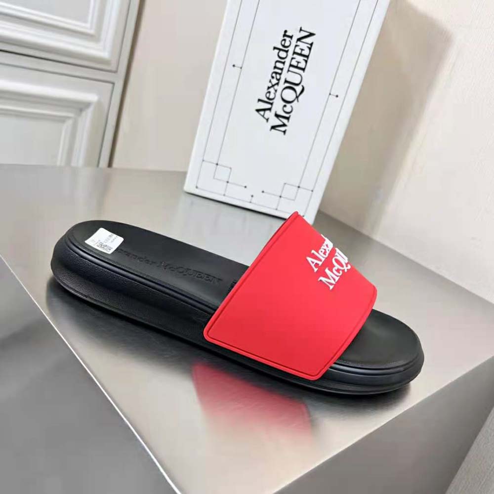 Alexander Mcqueen Unisex Pool Slide in Lust Red/White - image 6