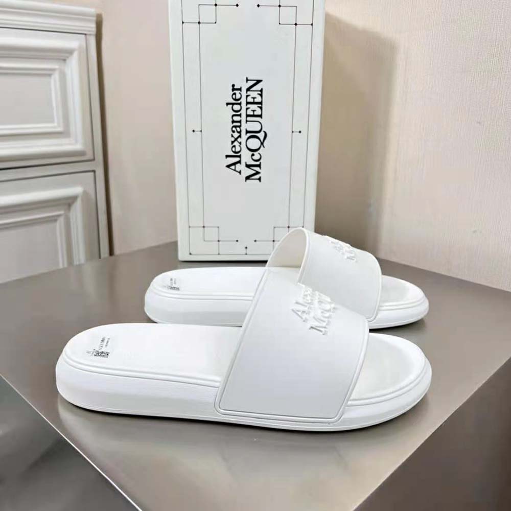 Alexander Mcqueen Unisex Pool Slide in White Mix - image 4