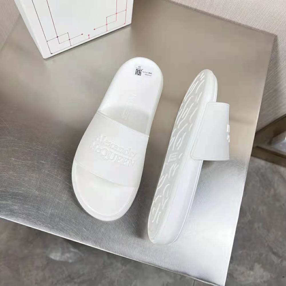 Top angle showing slip-on design of Alexander Mcqueen Pool Slide
