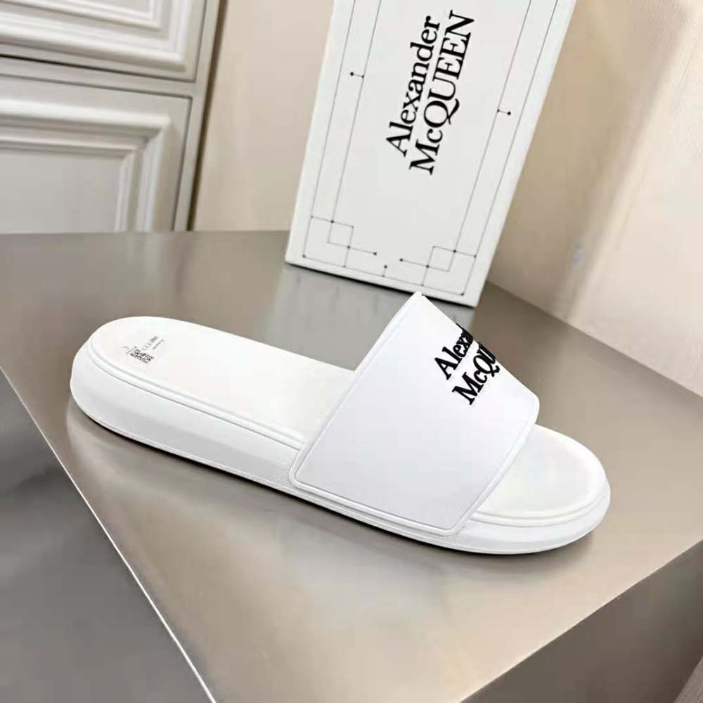 Alexander Mcqueen Unisex Pool Slide in White/Black - image 5