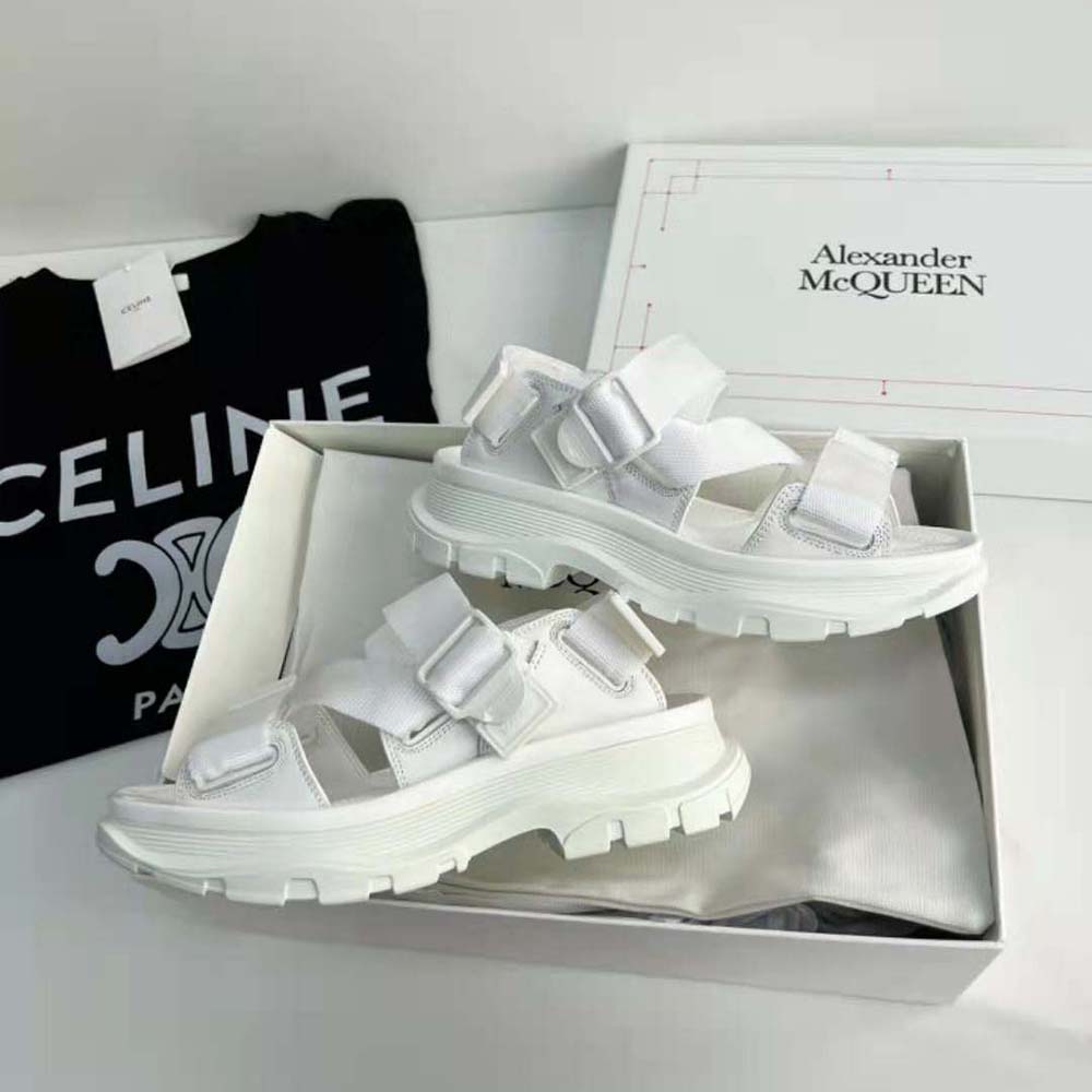 Alexander Mcqueen Women Tread Sandal in Ivory-White - image 4