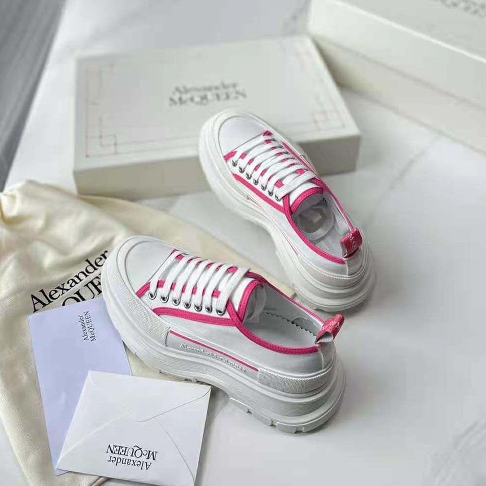 Alexander Mcqueen Women Tread Slick Lace-up in Pink - image 5