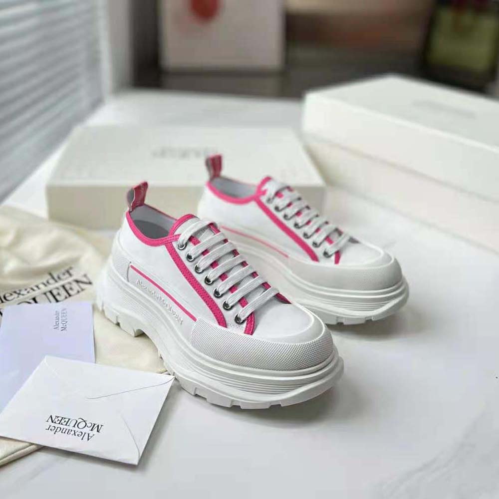 Alexander Mcqueen Women Tread Slick Lace-up in Pink - image 4