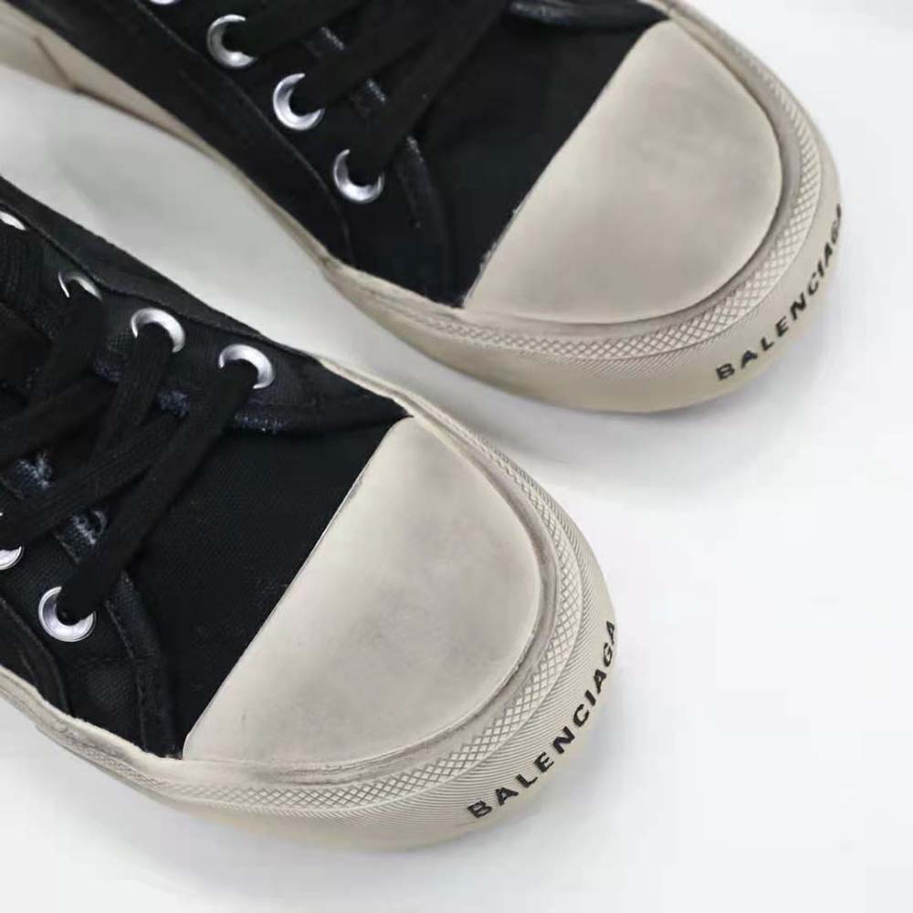 Balenciaga Unisex Paris Sneaker Mule in Black Destroyed Cotton and White Rubber - image 10