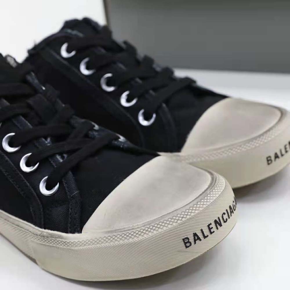Balenciaga Unisex Paris Sneaker Mule in Black Destroyed Cotton and White Rubber - image 9