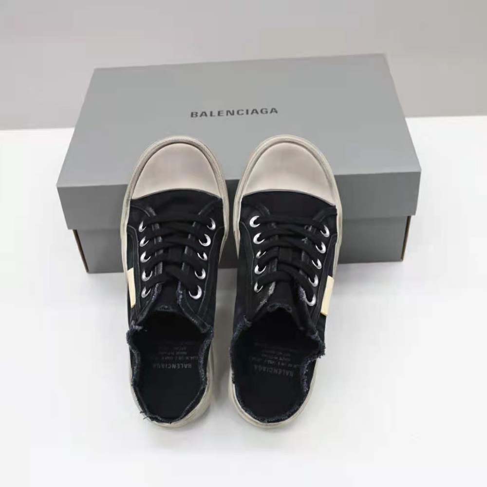 Balenciaga Unisex Paris Sneaker Mule in Black Destroyed Cotton and White Rubber - image 5