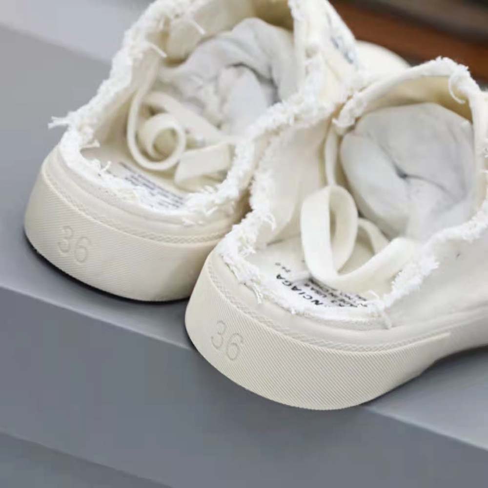 Balenciaga Unisex Paris Sneaker Mule in White Destroyed Cotton and White Rubber - image 7