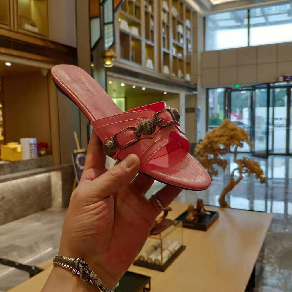 Balenciaga Women Cagole Sandal in Pink Arena Lambskin - image 9