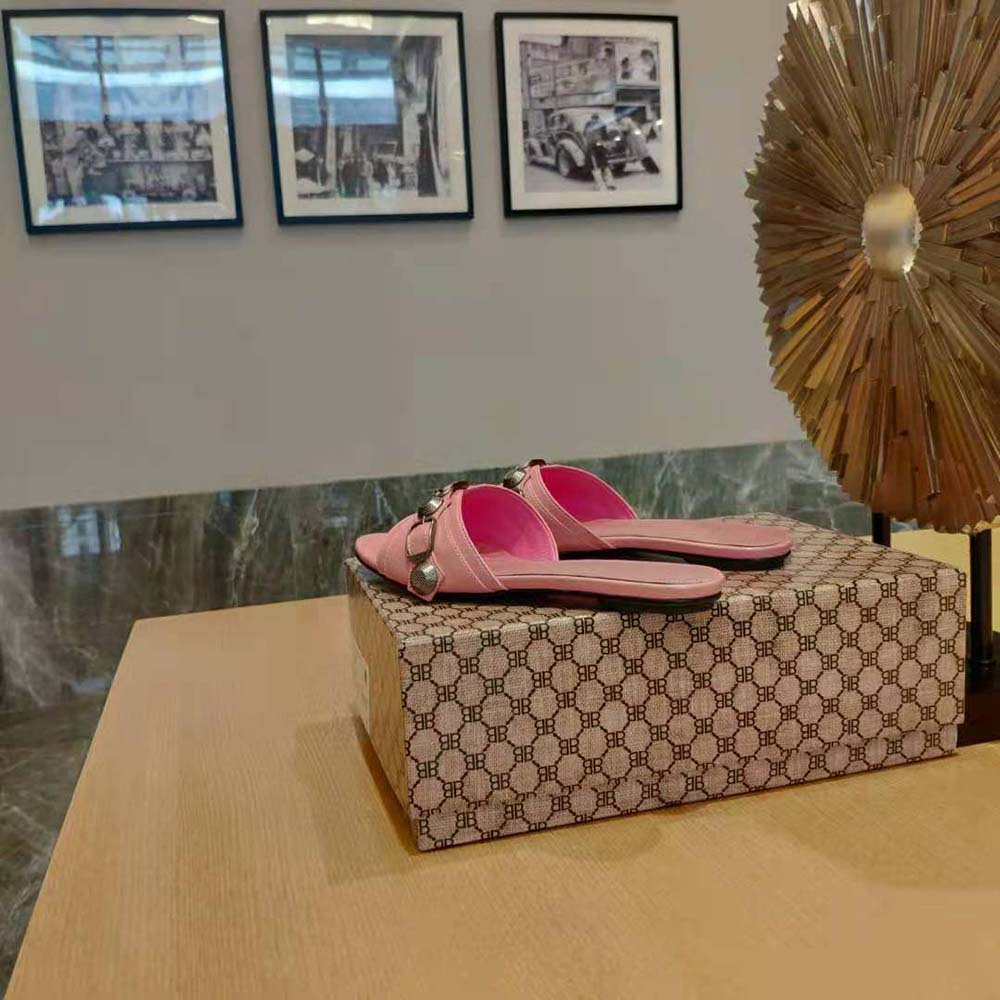 Balenciaga Women Cagole Sandal in Pink Arena Lambskin - image 7