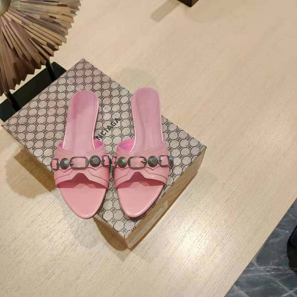 Front angle showing chunky sole of Balenciaga Women Cagole Sandal