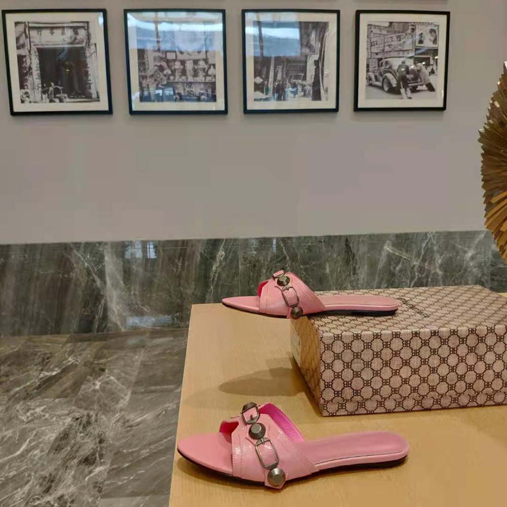 Balenciaga Women Cagole Sandal in Pink Arena Lambskin - image 6