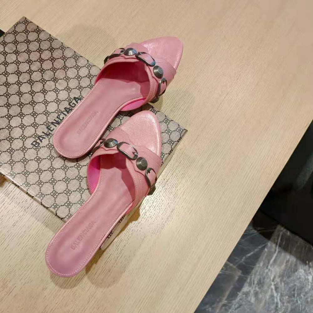Balenciaga Women Cagole Sandal in Pink Arena Lambskin - image 5
