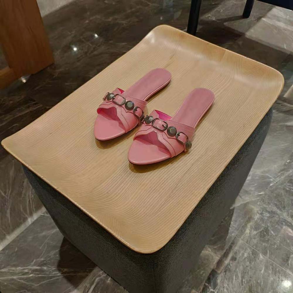 Balenciaga Women Cagole Sandal in Pink Arena Lambskin - image 4