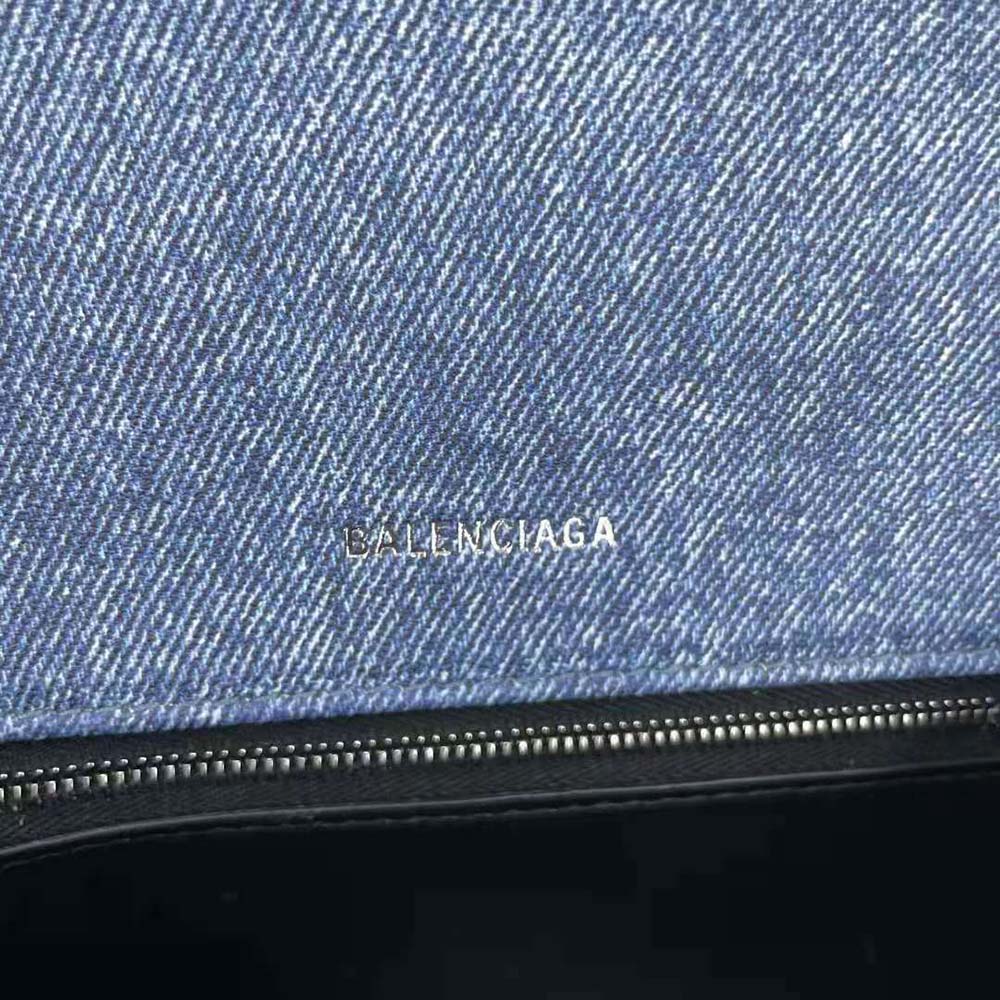 Balenciaga Women Hourglass Small Handbag Denim Printed in Indigo-Blue - image 10