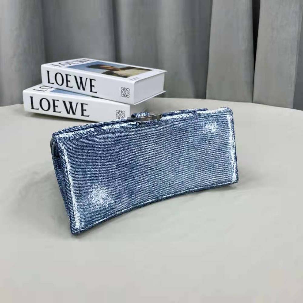 Balenciaga Women Hourglass Small Handbag Denim Printed in Indigo-Blue - image 5