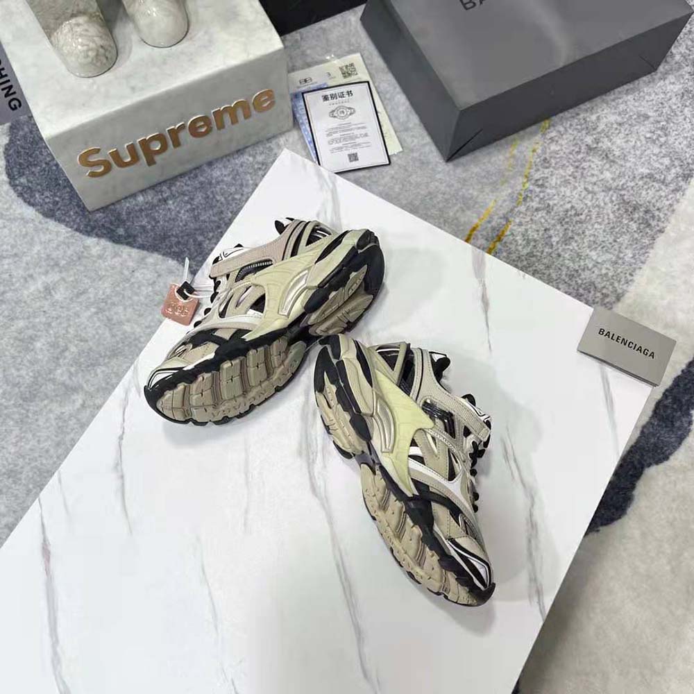 Balenciaga Men Track.2 Sneaker in Beige and Black Mesh and Nylon - image 6