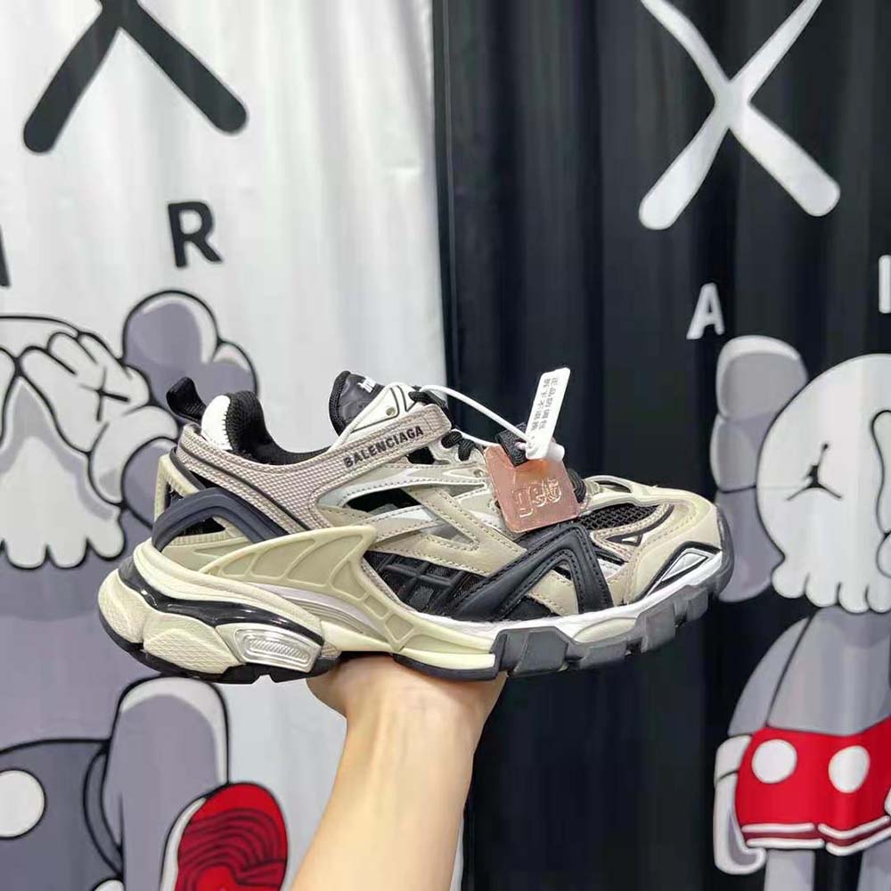 Balenciaga Men Track.2 Sneaker in Beige and Black Mesh and Nylon - image 9