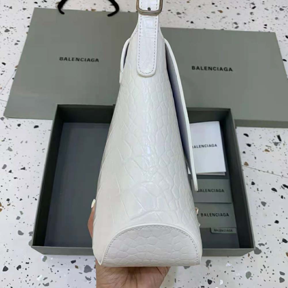 Balenciaga Women XX XL Flap Bag Crocodile Embossed in White - image 5