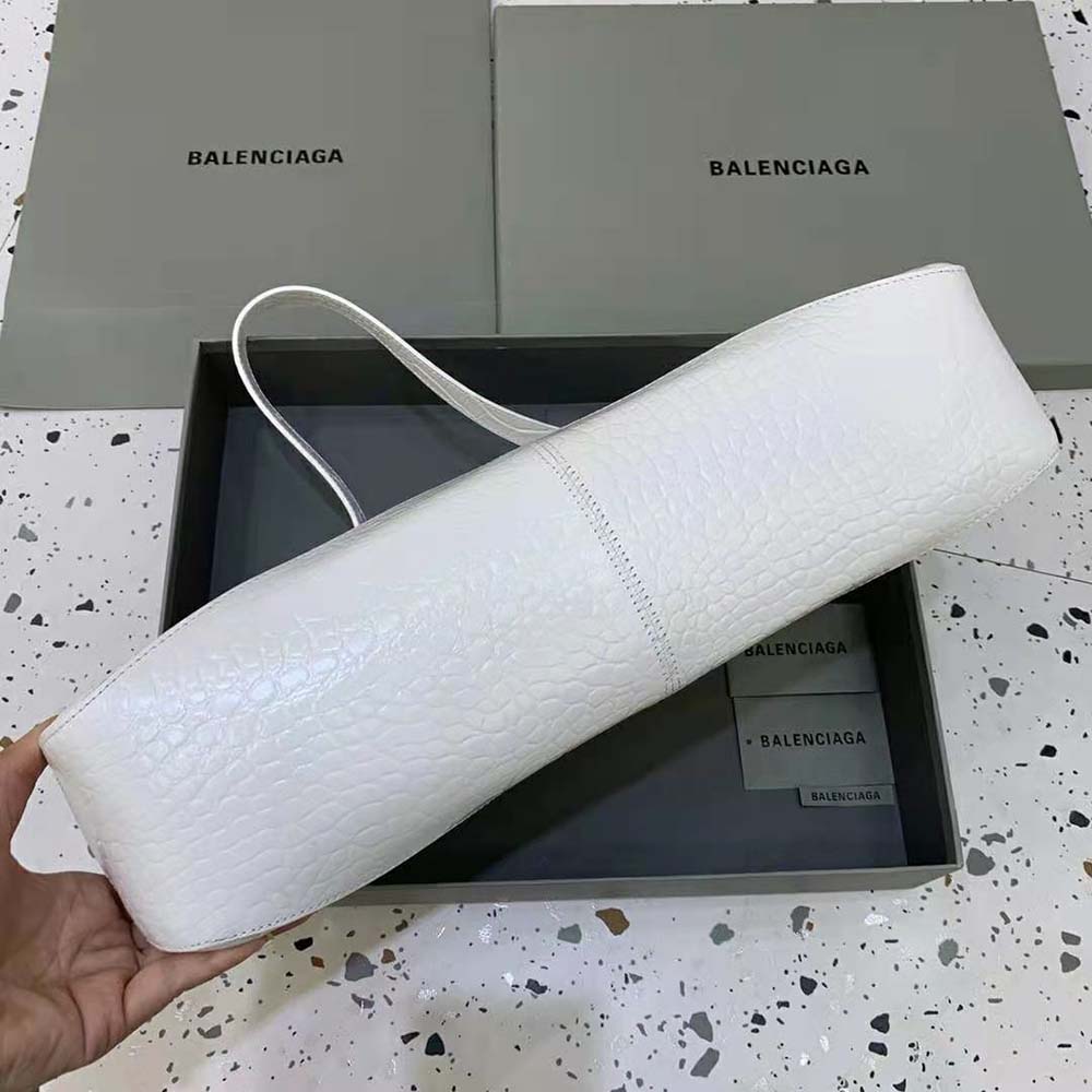 Balenciaga Women XX XL Flap Bag Crocodile Embossed in White - image 4