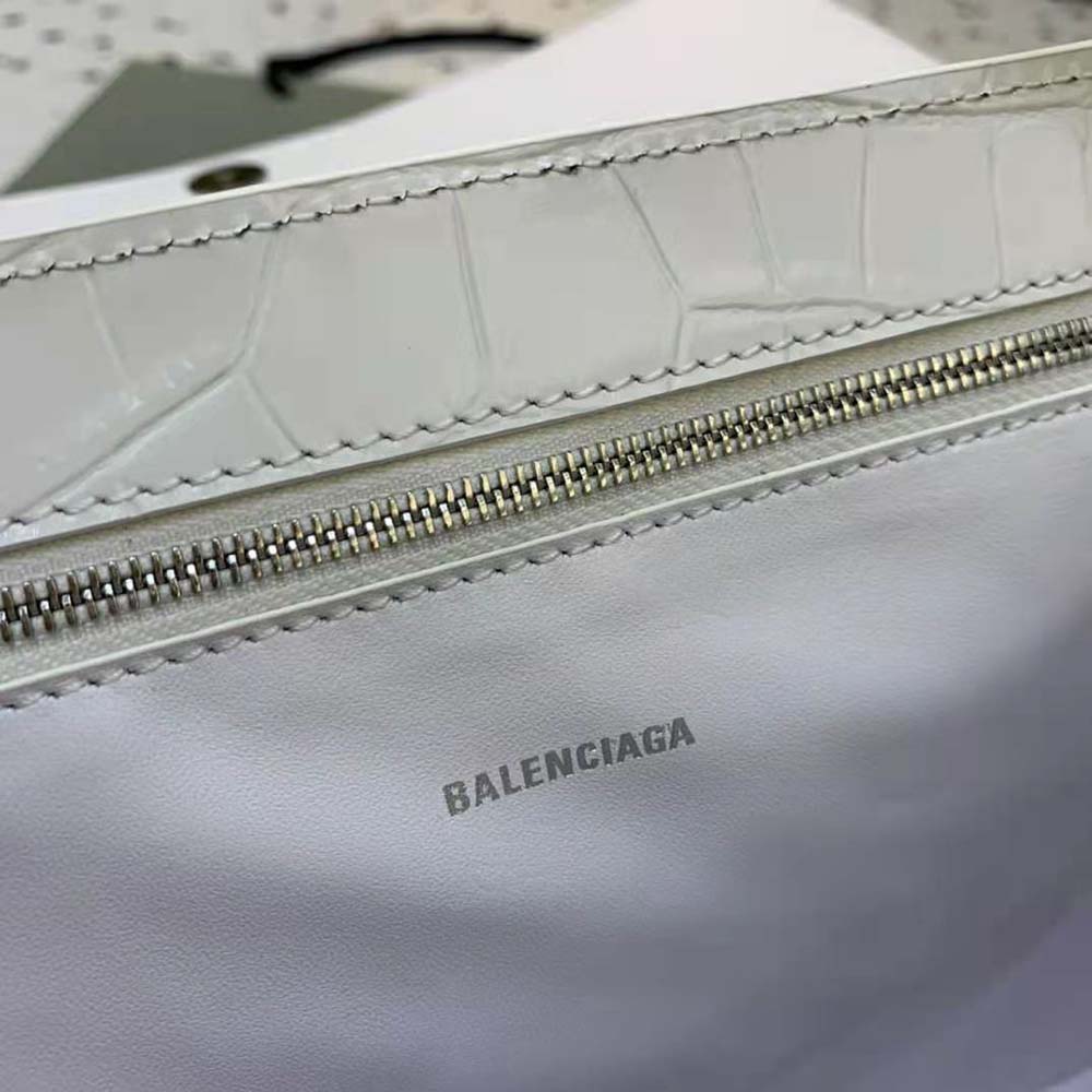 Balenciaga Women XX XL Flap Bag Crocodile Embossed in White - image 9