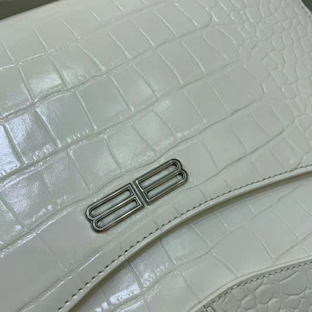 Balenciaga Women XX XL Flap Bag Crocodile Embossed in White - image 6