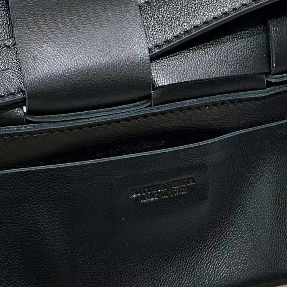 Bottega Veneta Women Belt Cassette Mini Intreccio Leather Belt Bag-Black - image 10