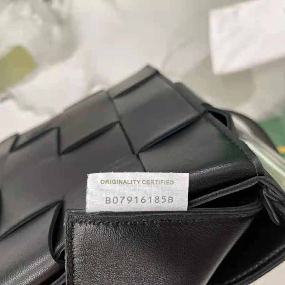 Bottega Veneta Women Cassette Intreccio Leather Cross-Body Bag-Black - image 10