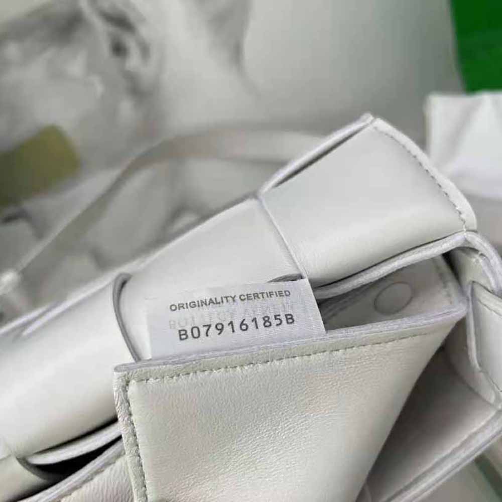 Bottega Veneta Women Cassette Intreccio Leather Cross-Body Bag-White - image 8
