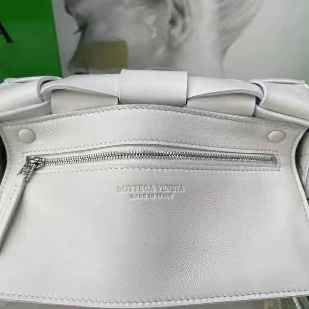 Bottega Veneta Women Cassette Intreccio Leather Cross-Body Bag-White - image 9