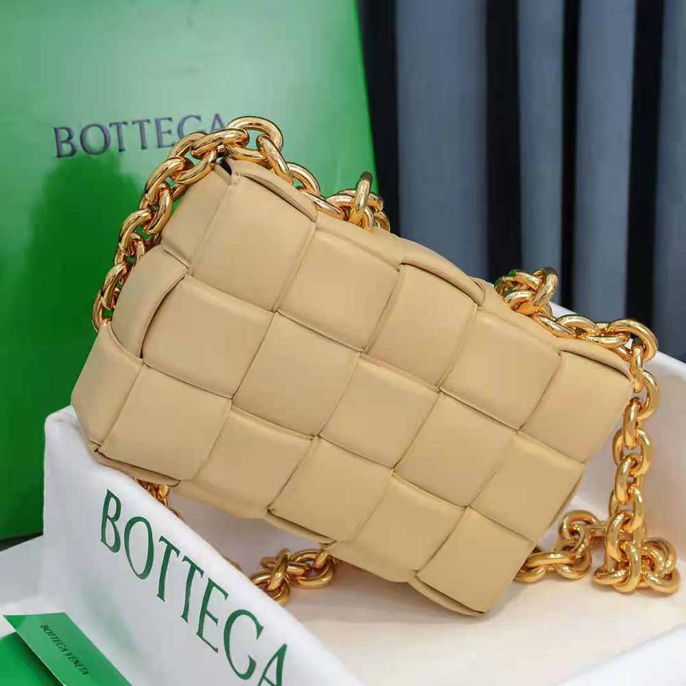 Bottega Veneta Women Chain Cassette Padded Intrecciato Leather Crossbody Bag-Gold - image 4