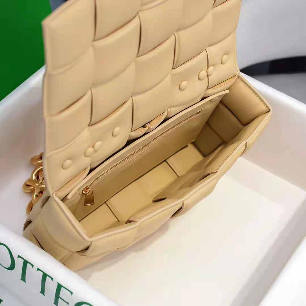 Bottega Veneta Women Chain Cassette Padded Intrecciato Leather Crossbody Bag-Gold - image 8
