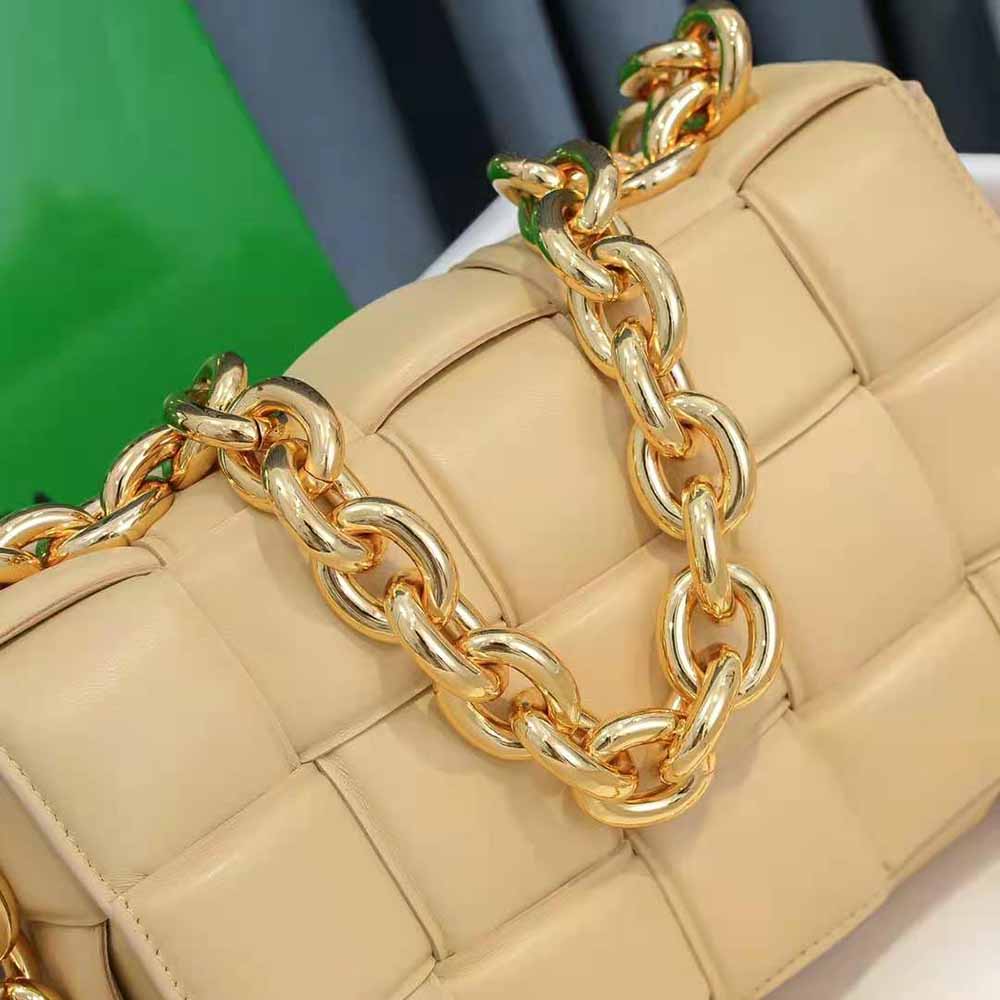 Bottega Veneta Women Chain Cassette Padded Intrecciato Leather Crossbody Bag-Gold - image 7