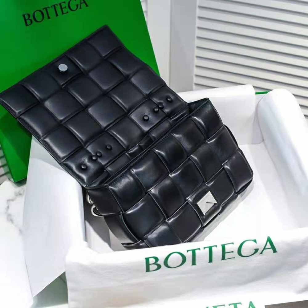 Bottega Veneta Women Chain Cassette Padded Intrecciato Leather Crossbody Bag-Black - image 6