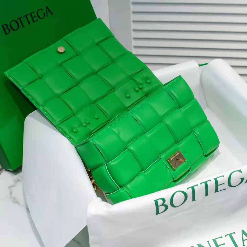 Bottega Veneta Women Chain Cassette Padded Intrecciato Leather Crossbody Bag-Green - image 5